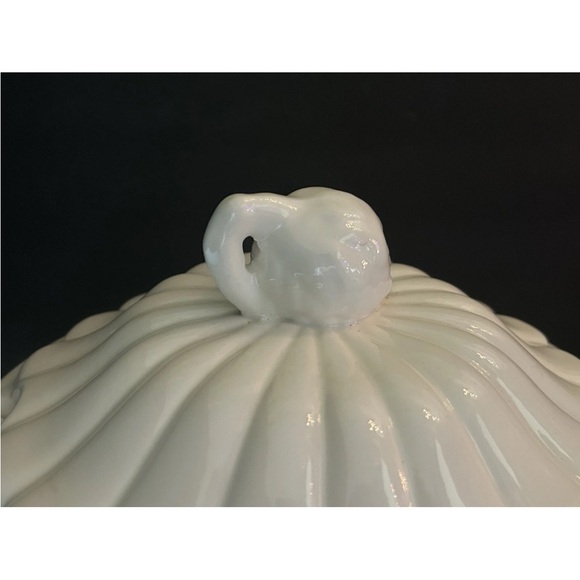 Vintage Soup Tureen California Pottery White Pumpkin Style Lid Ladle 1960s‎ EC - Picture 3 of 14